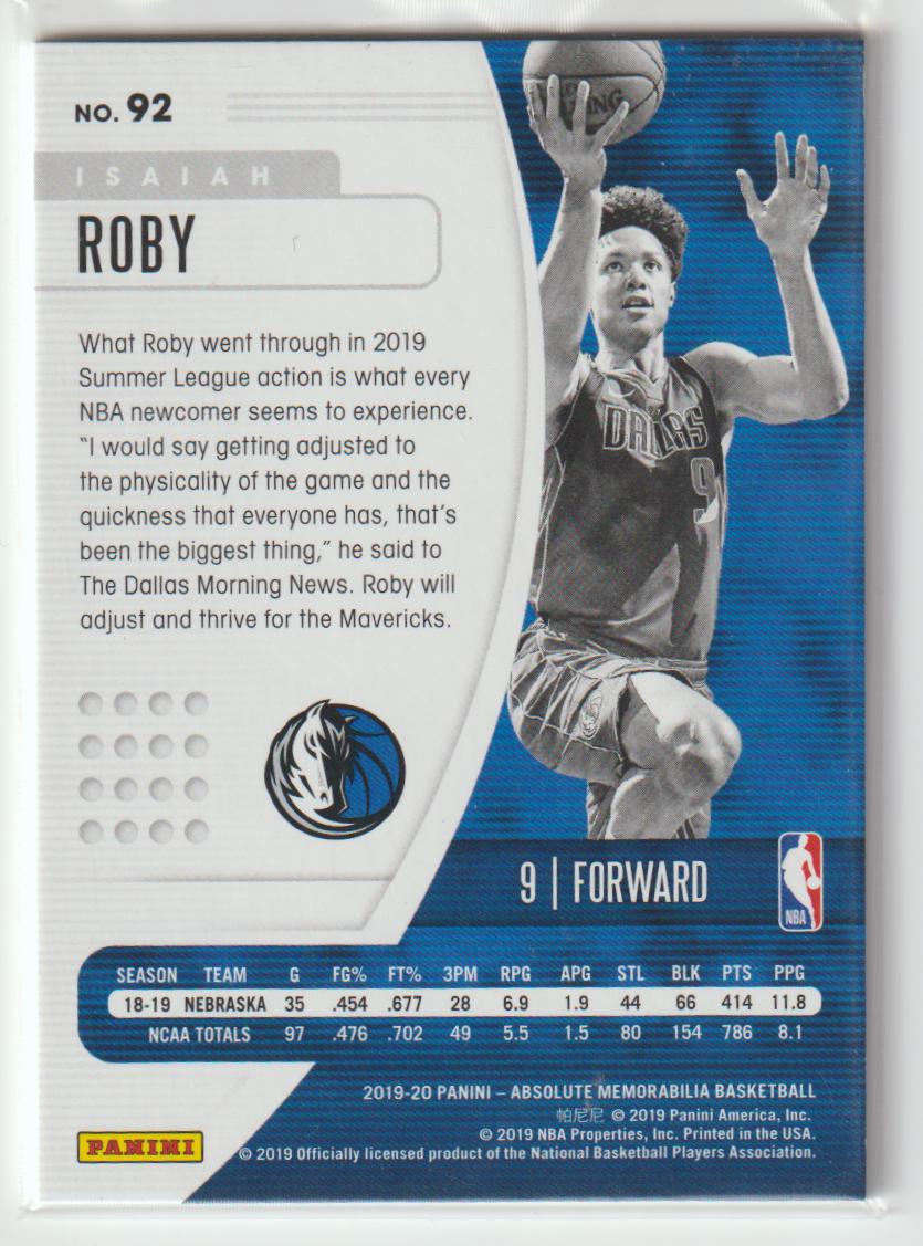 092 Isaiah Roby - Dallas Mavericks Blue 77/99