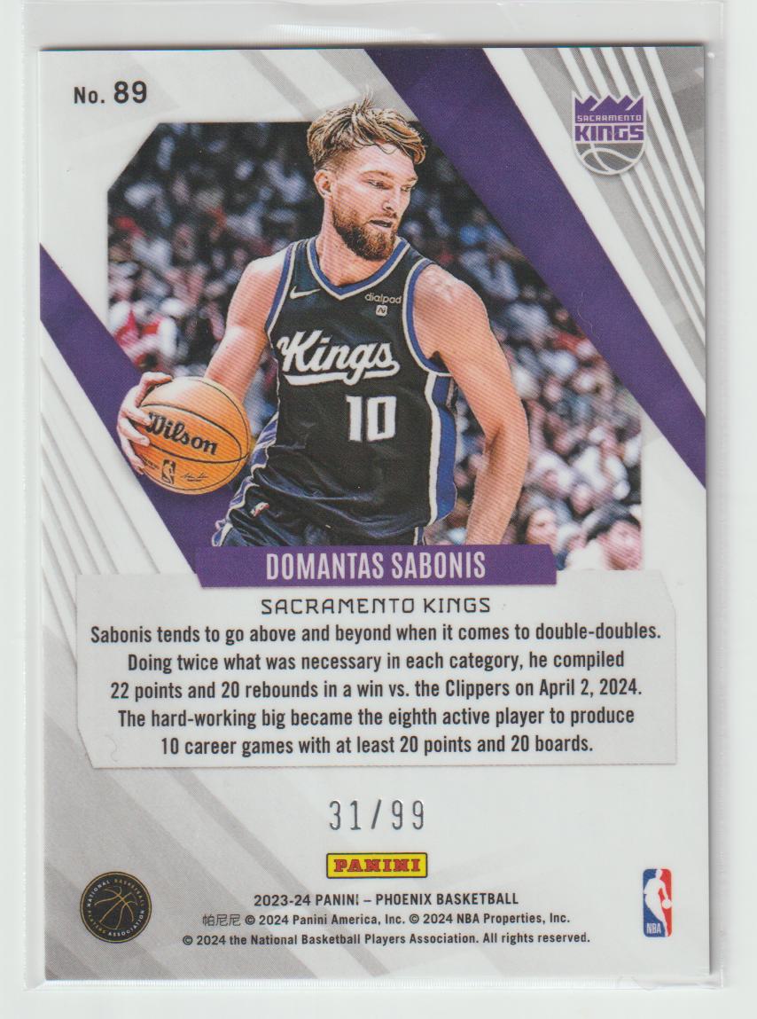 089 Domantas Sabonis Indiana Pacers Orange 31/99