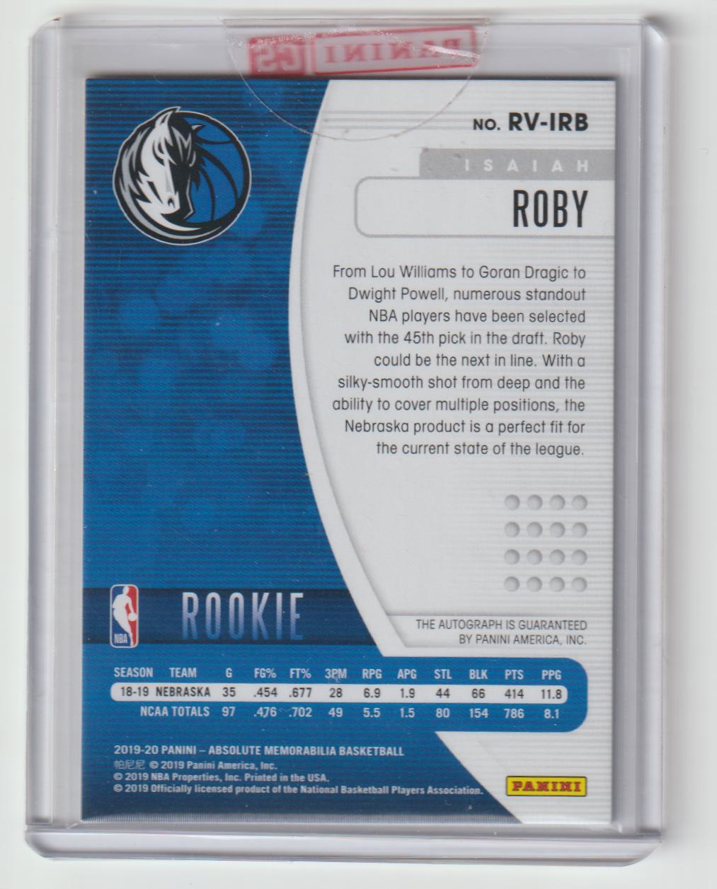 RV-IRB Isaiah Roby - Dallas Mavericks