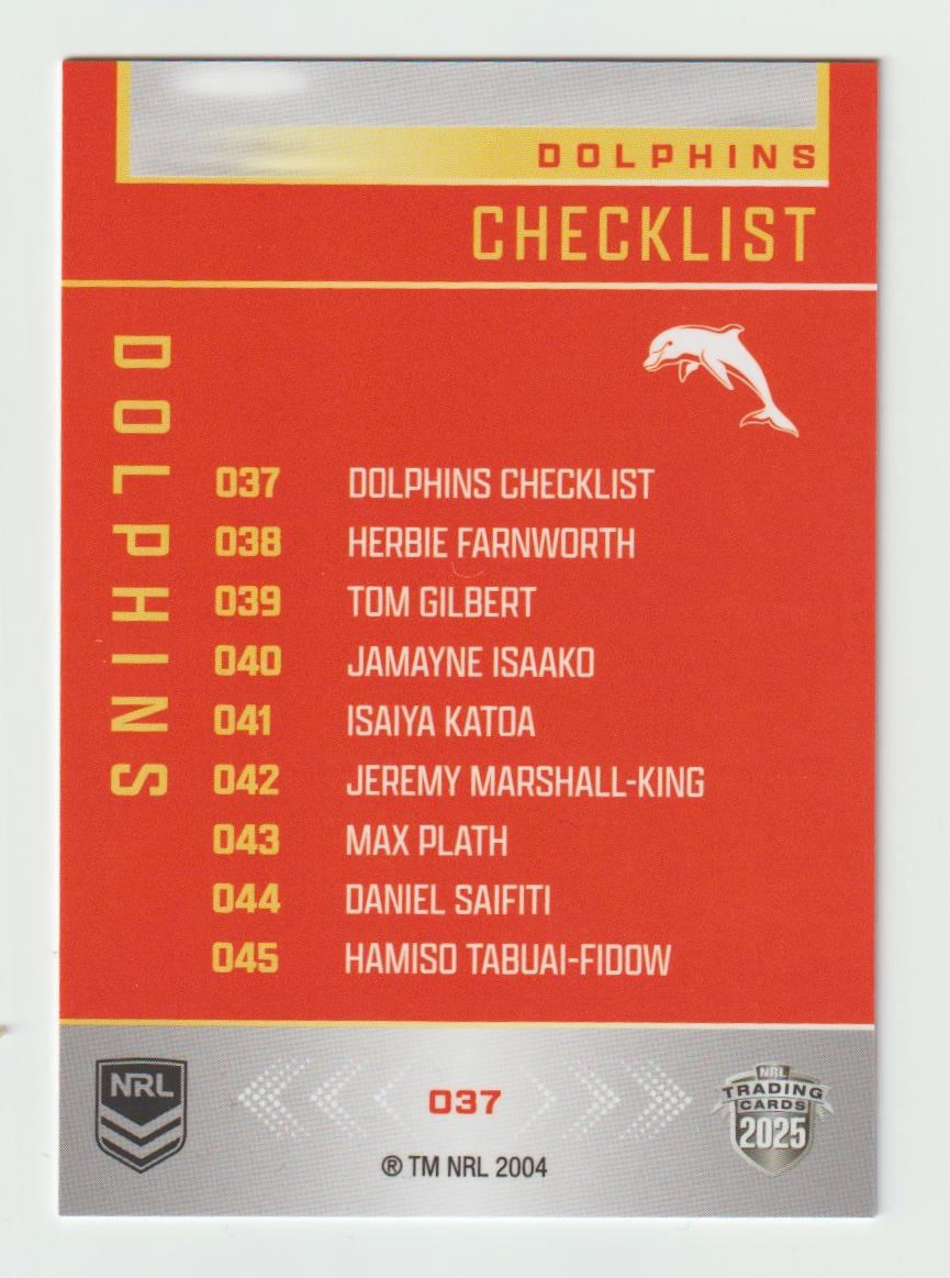 037 DOLPHINS CHECKLIST