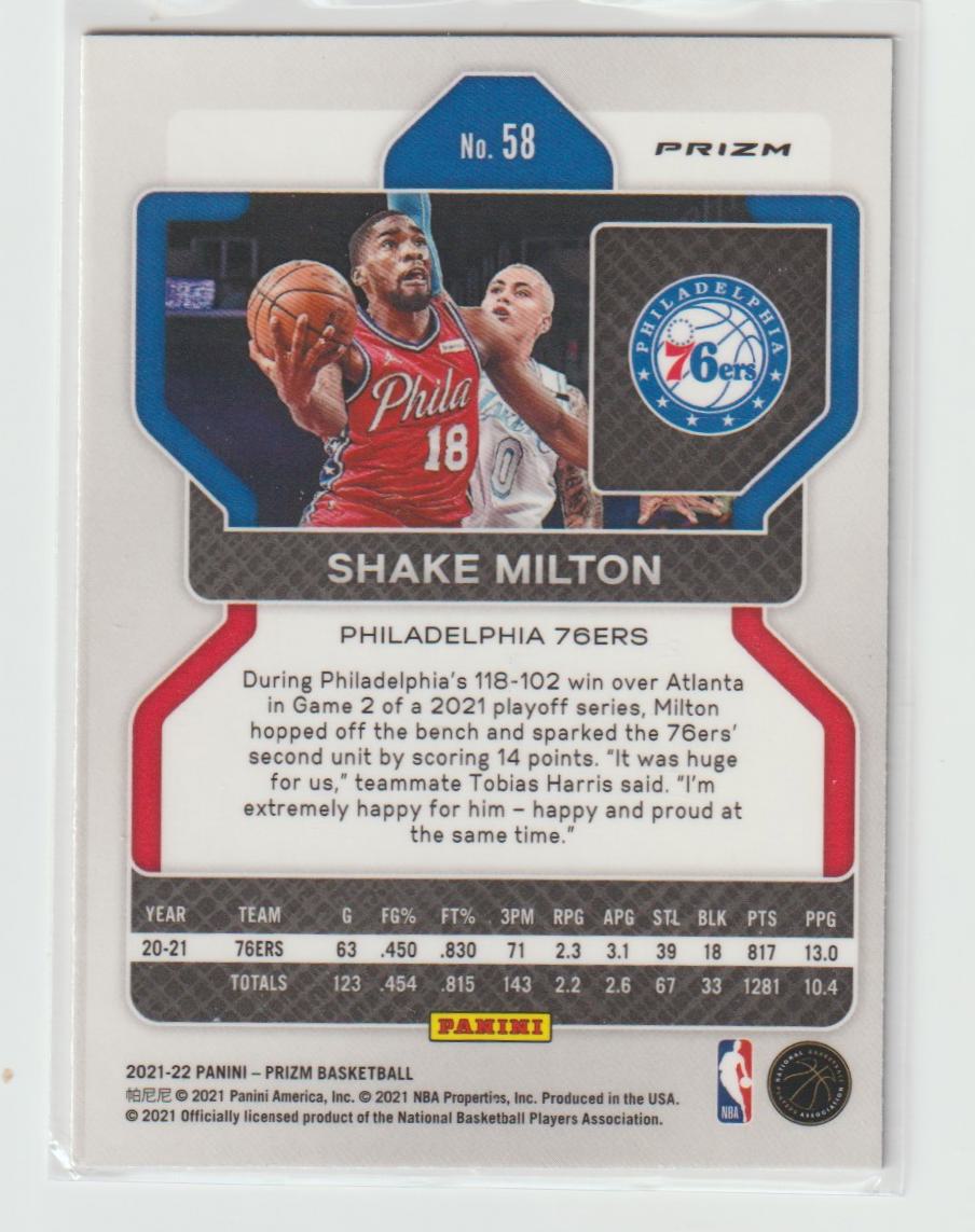 058 Shake Milton - Philadelphia 76ers Purple Wave Prizm