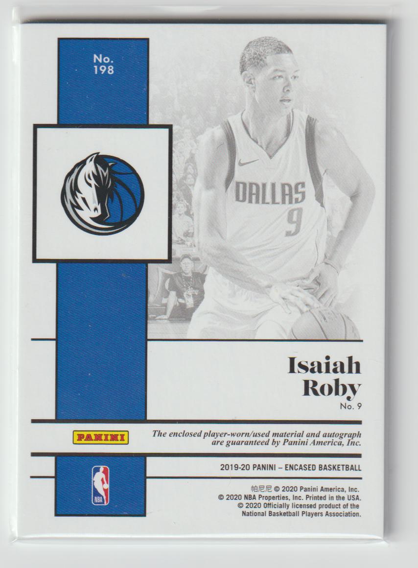 Rookie Jersey Autograph 198 Isaiah Roby - Dallas Mavericks 51/99