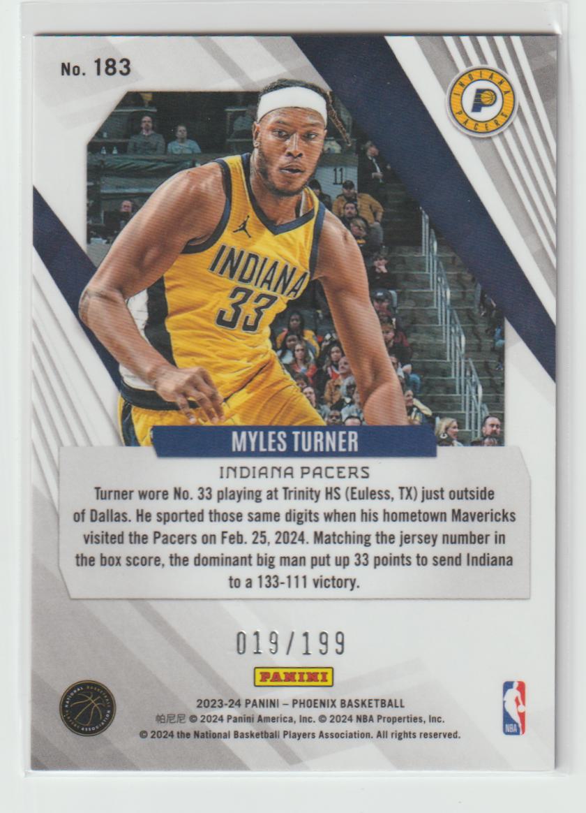 183 Myles Turner Indiana Pacers Red 19/199