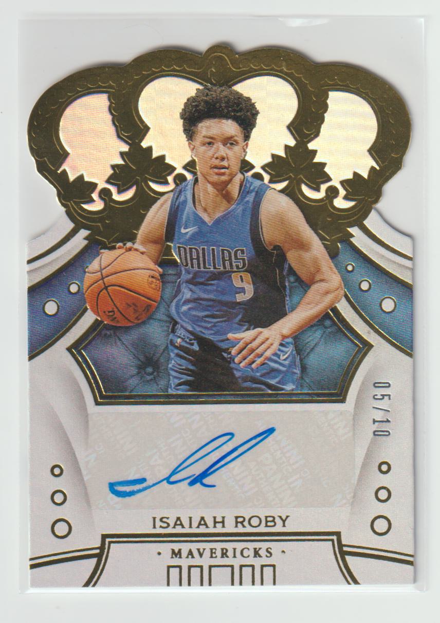 Crown Rookie Autographs Isaiah Roby - Dallas Mavericks Gold 5/10