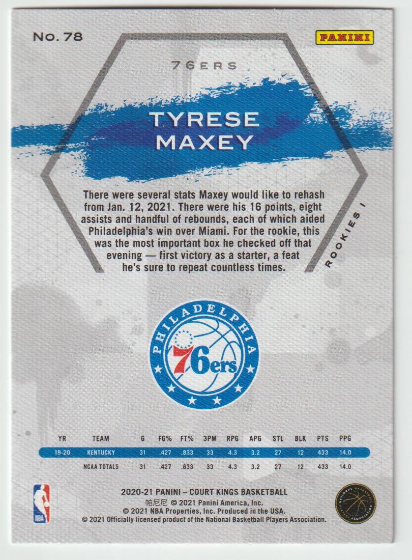 078 Tyrese Maxey - Philadelphia 76ers Rookies I