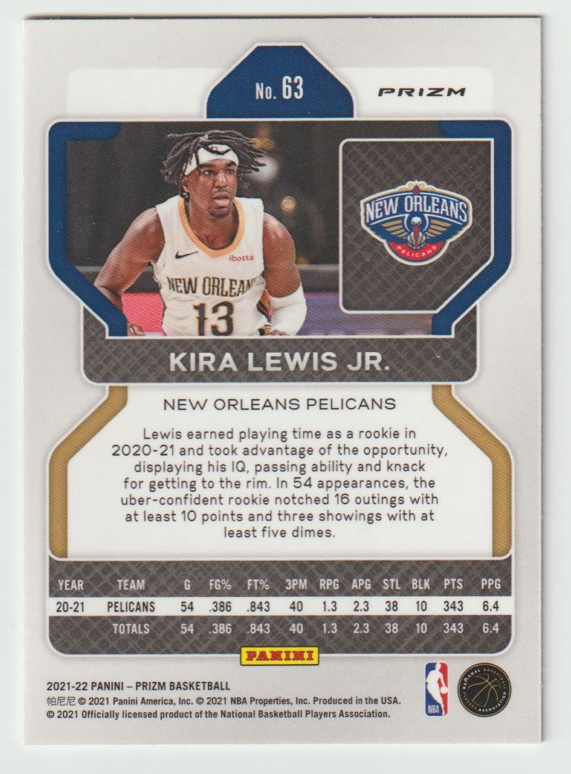 063 Kira Lewis Jr. - New Orleans Pelicans Ice Prizm