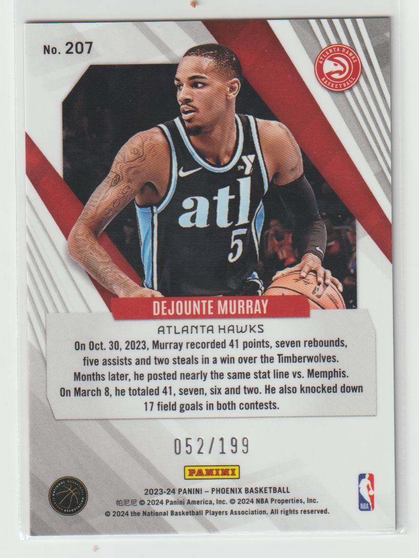 207 Dejounte Murray Atlanta Hawks Red 52/199