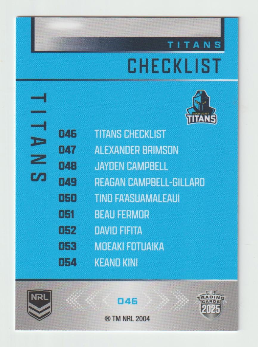 046 TITANS CHECKLIST