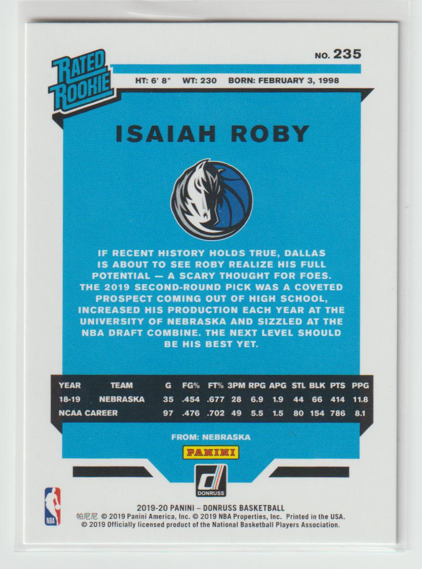 235 Isaiah Roby - Dallas Mavericks Purple Press Proof 57/199