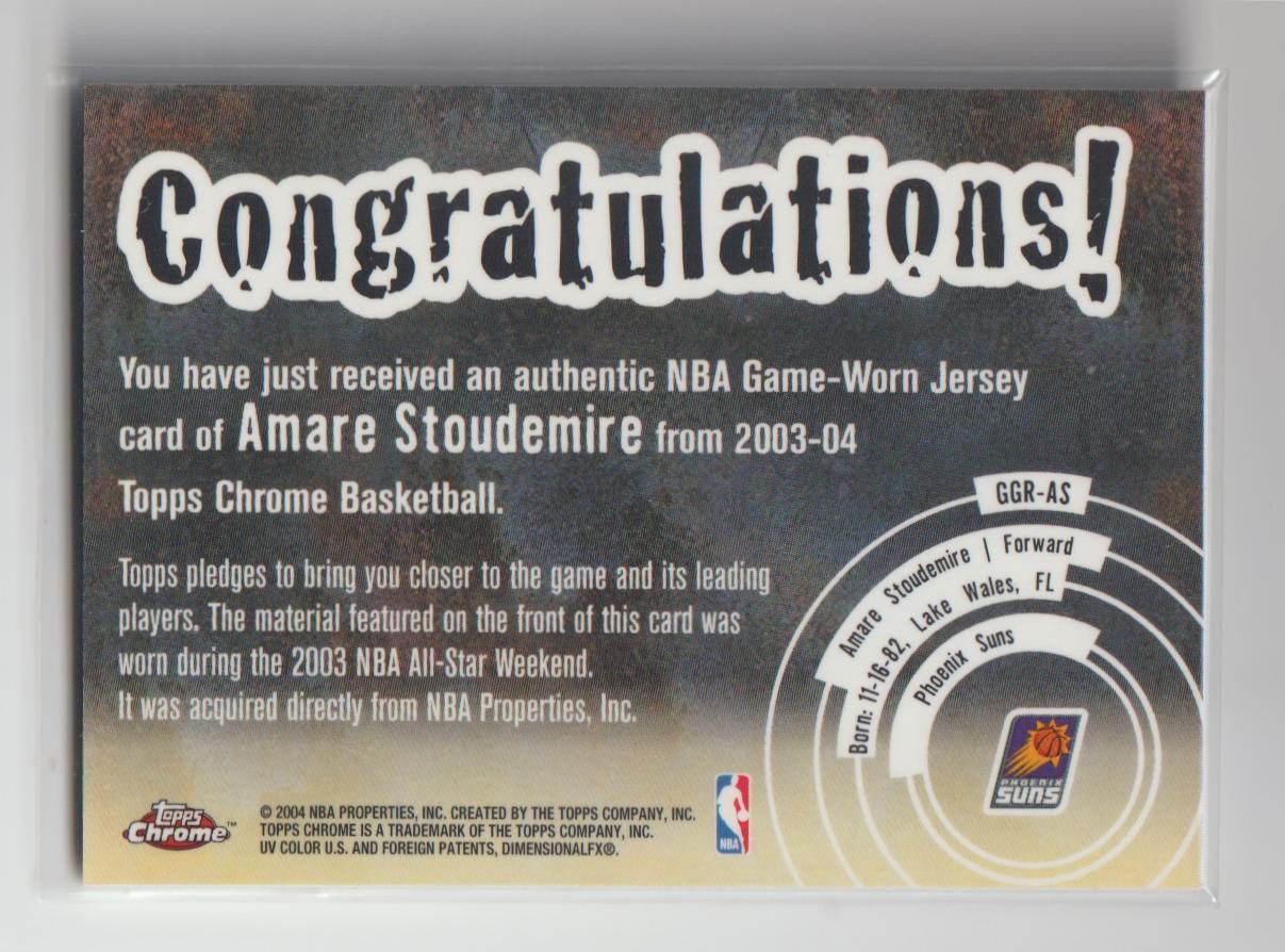 Game Time Gear GGR-AM Amare Stoudemire Phoenix Suns