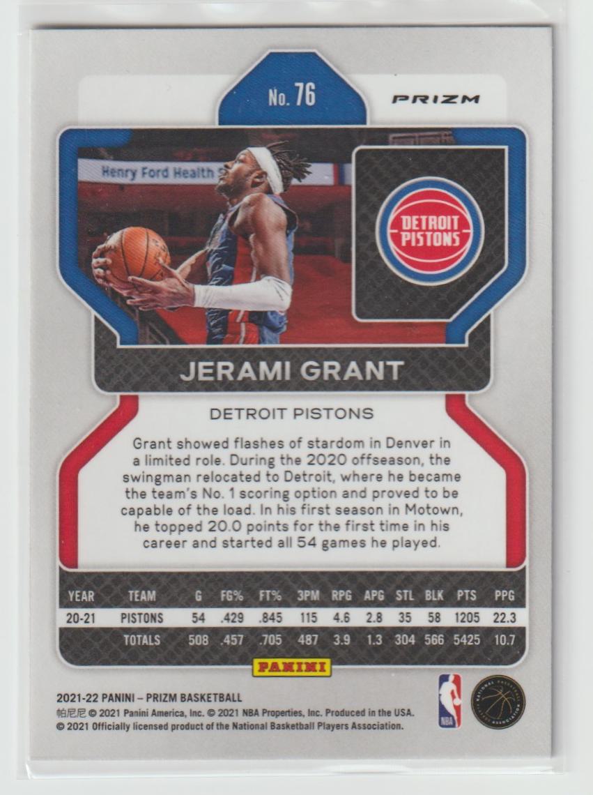 076 Jerami Grant - Detroit Pistons Ice Prizm