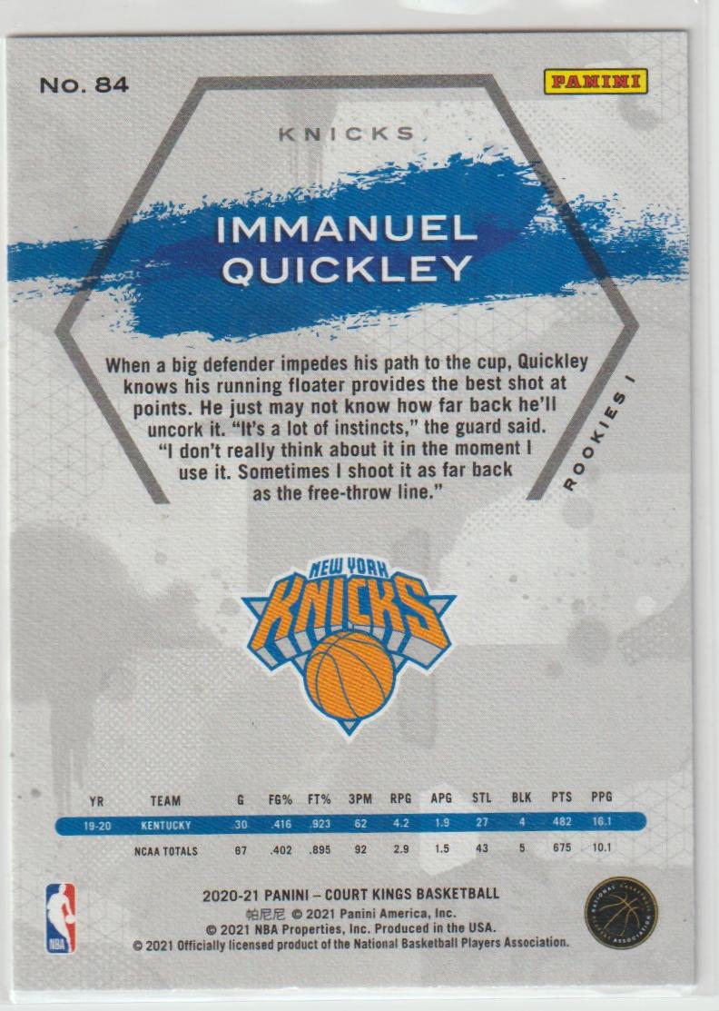 084 Immanuel Quickley - New York Knicks Rookies I