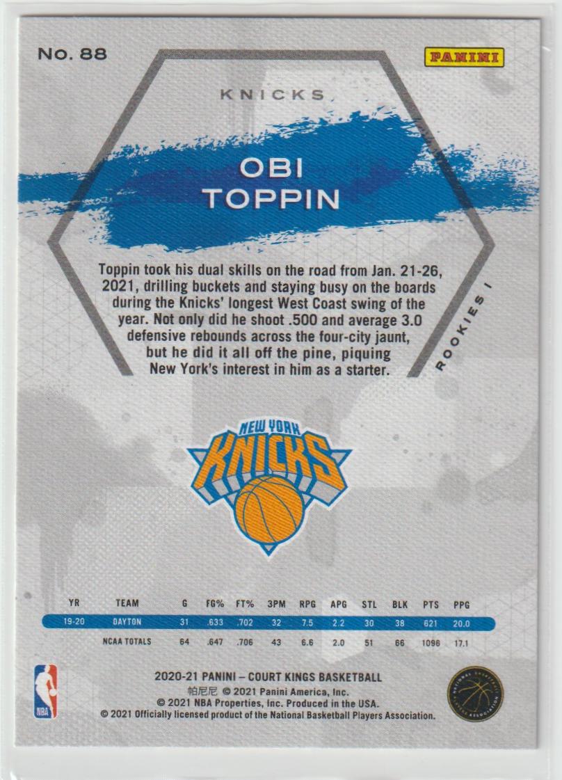 088 Obi Toppin - New York Knicks Rookies I