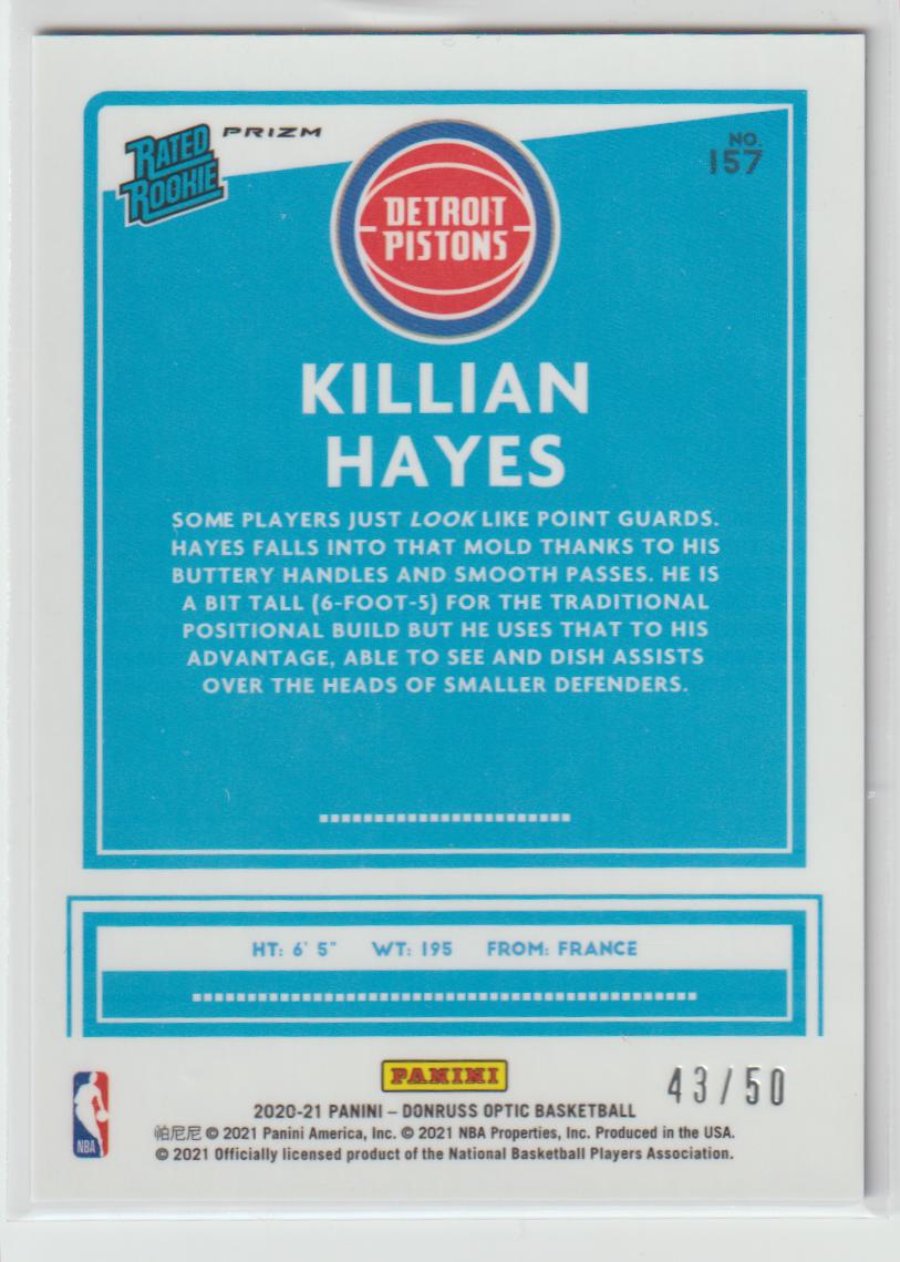 157 Killian Hayes - Detroit Pistons Blue Fast Break 43/50