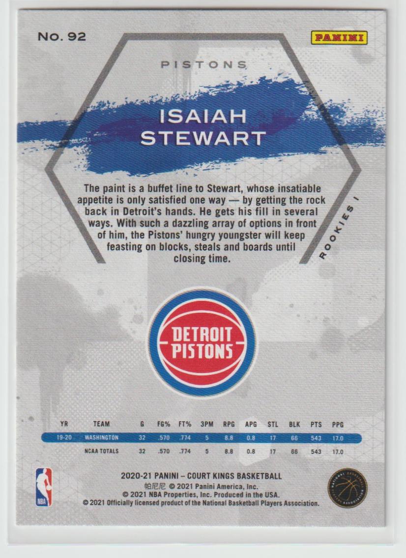 092 Isaiah Stewart - Detroit Pistons Rookies I