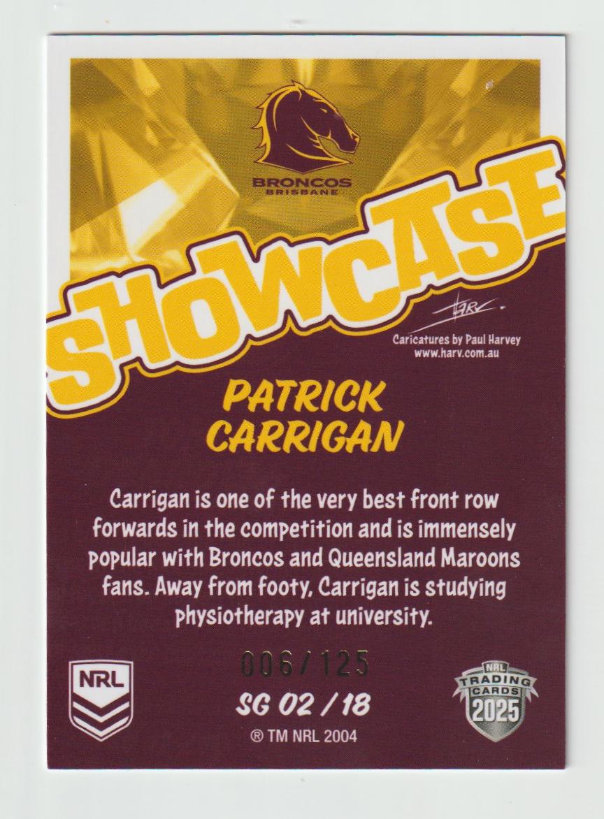 Showcase SG 002 BRONCOS PATRICK CARRIGAN 6/125