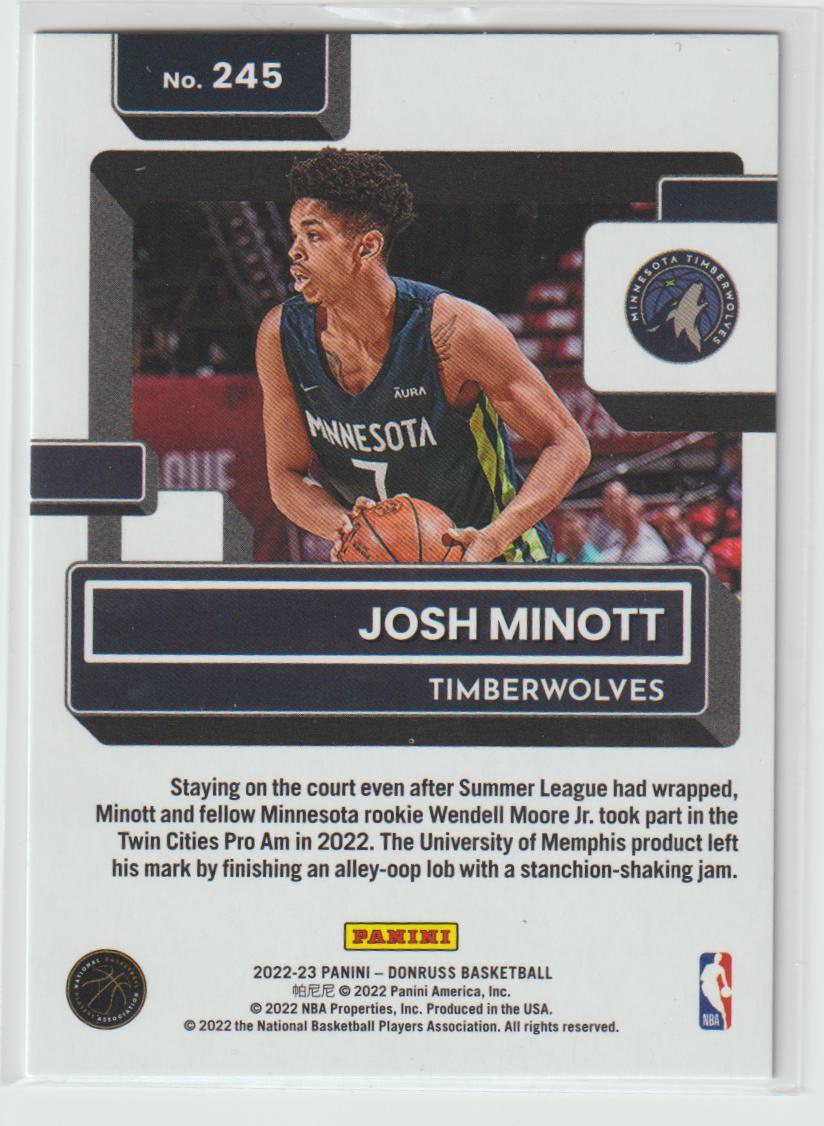 245 Josh Minott - Minnesota Timberwolves Blue Laser 9/49