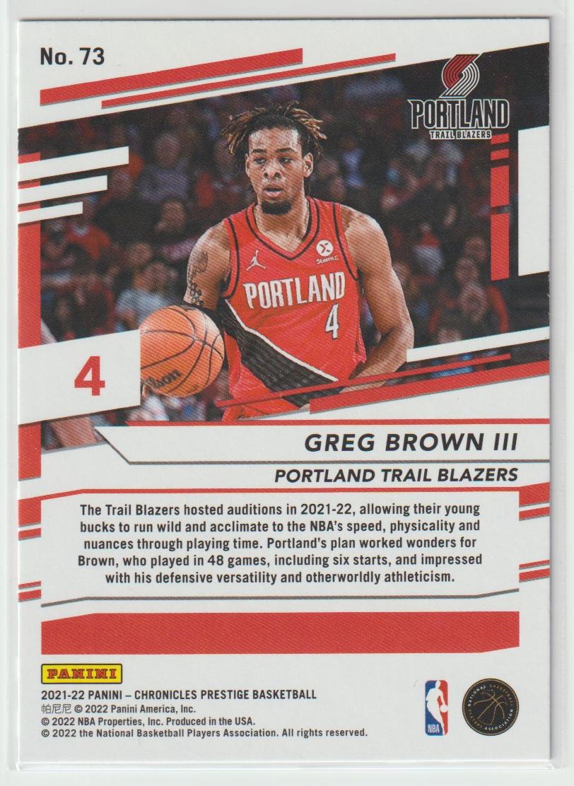 073 Greg Brown III - Portland Trail Blazers