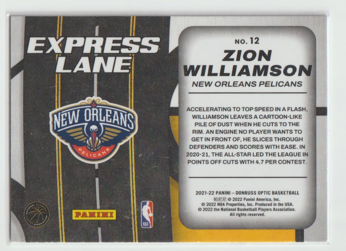 Express Lane 12 Zion Williamson - New Orleans Pelicans