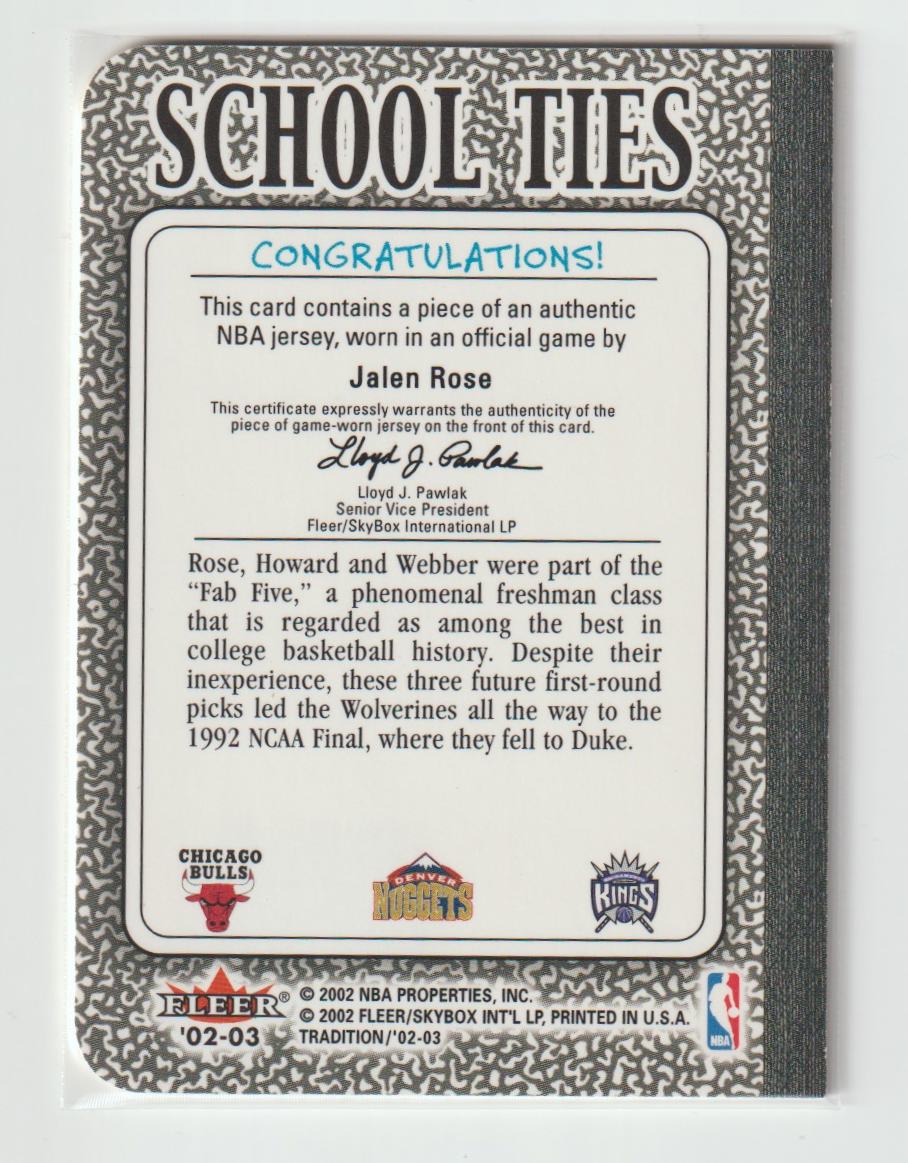School Ties RHW1 Jalen Rose, Juwan Howard, Chris Webber