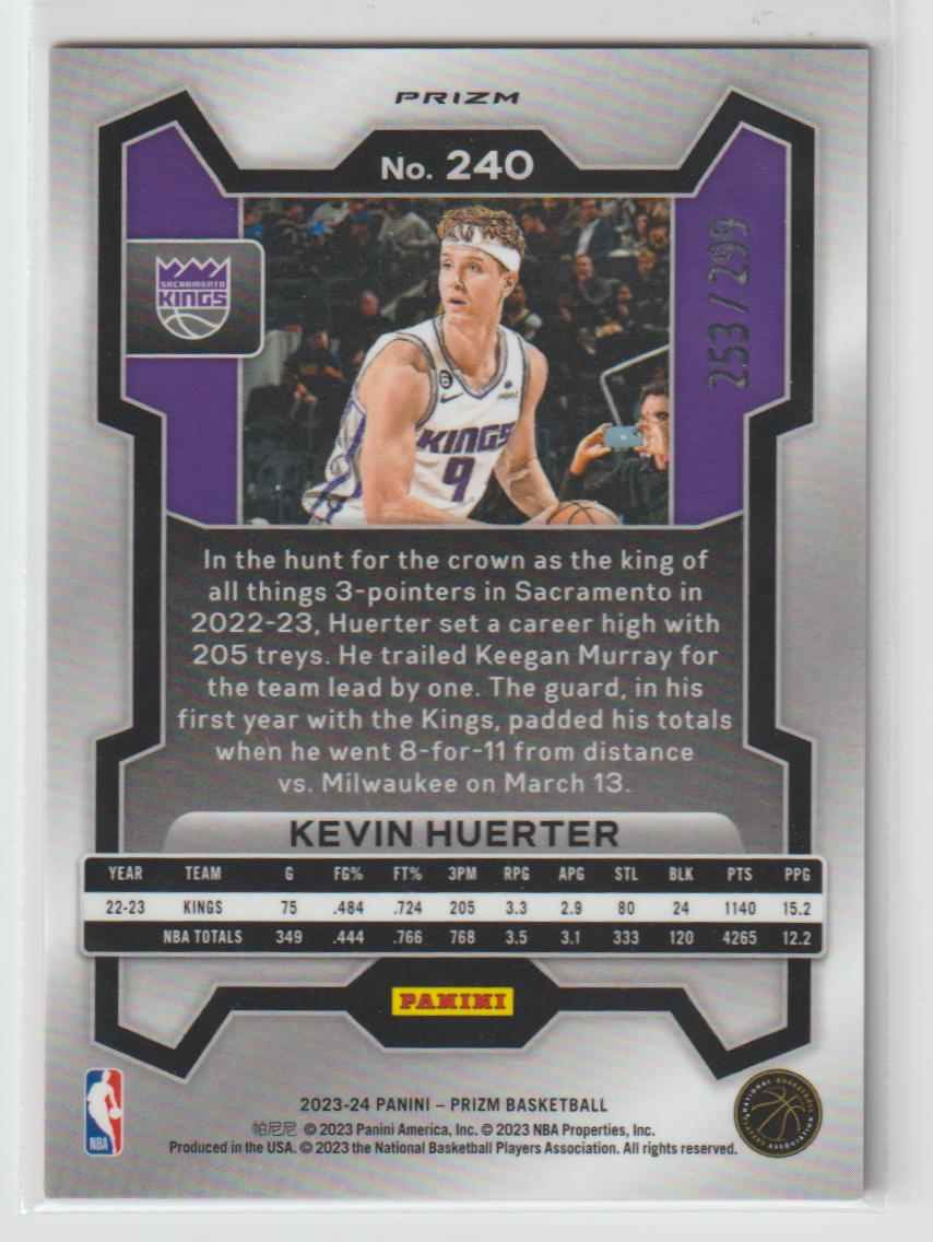 240 Kevin Huerter - Sacramento Kings Red Seismic 253/299