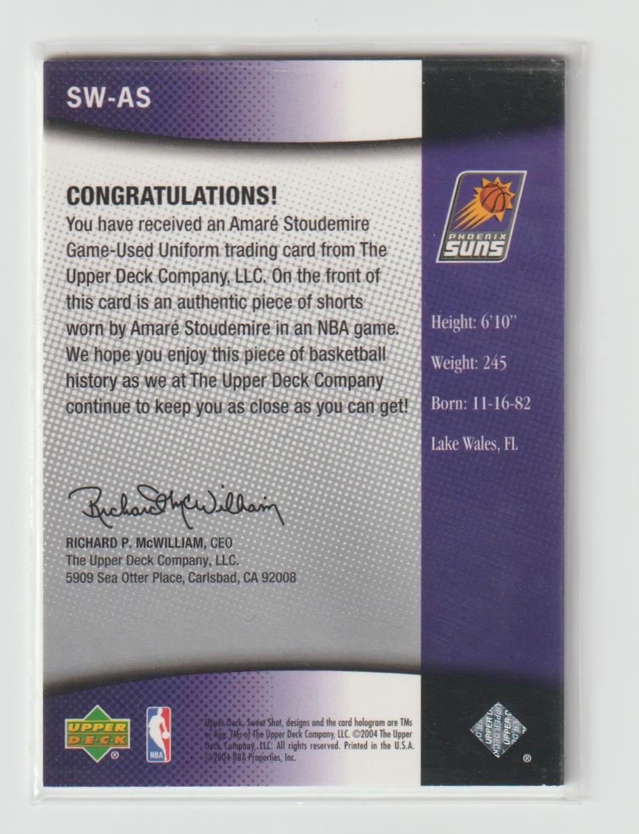 Sweet Swatches SW-AS Amare Stoudemire Phoenix Suns