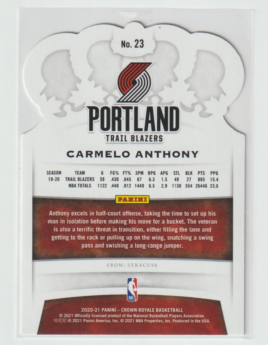 023 Carmelo Anthony Portland Trail Blazers