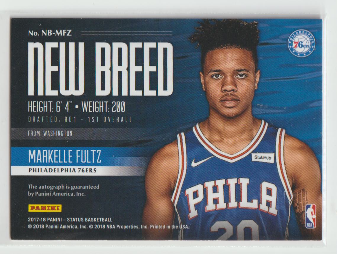New Breed Autographs NB-MFZ Markelle Fultz - Philadelphia 76ers Pink 101/149