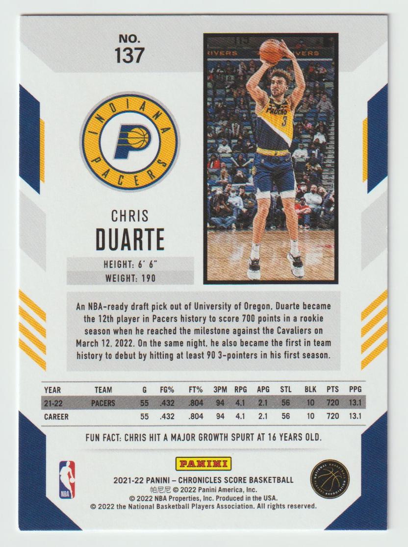 137 Chris Duarte - Indiana Pacers