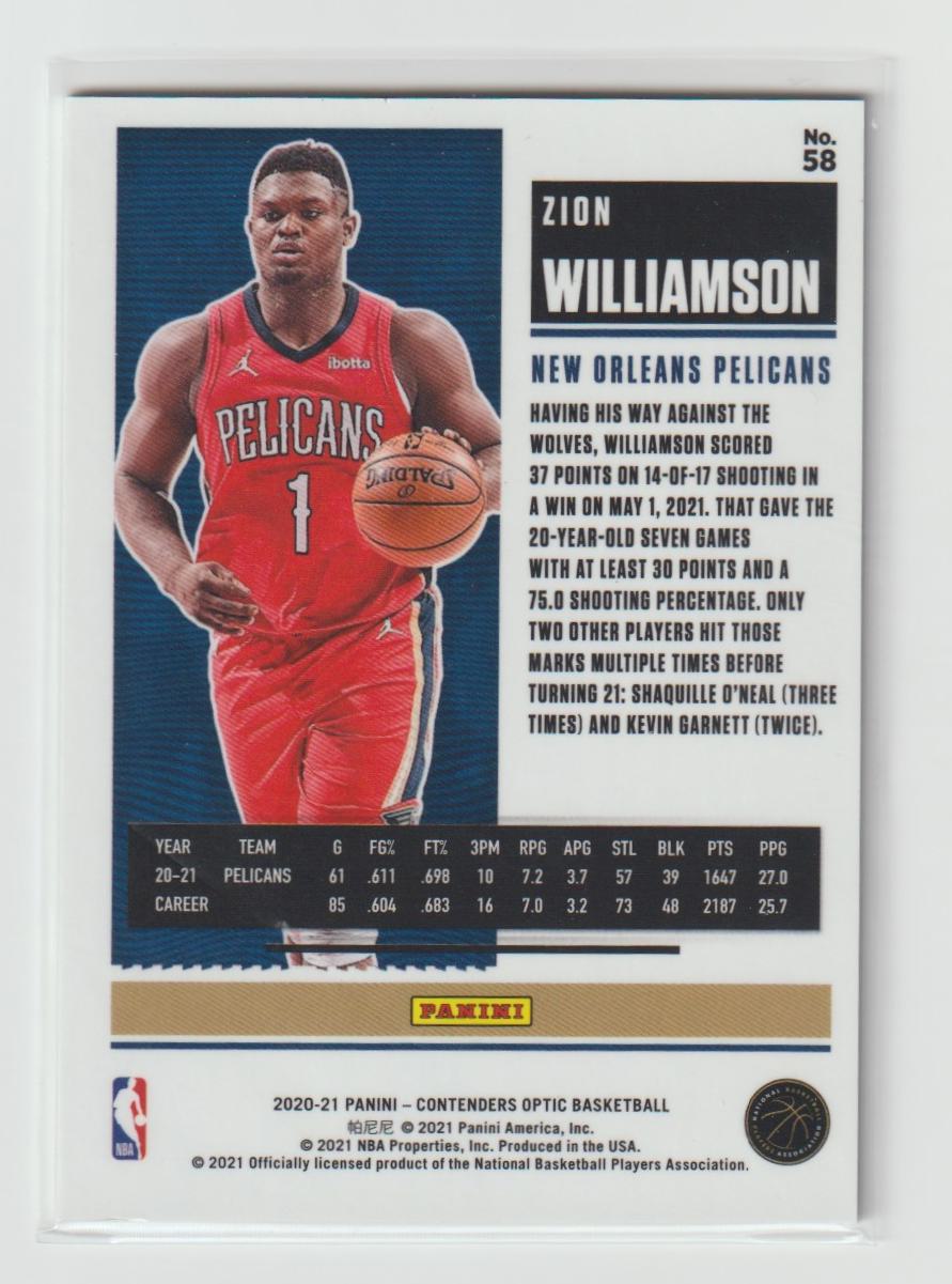 058 Zion Williamson New Orleans Pelicans