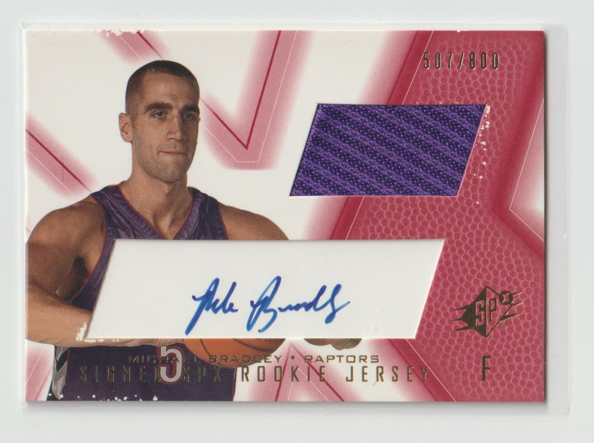 Signed SPx Rookie Jersey 98 Michael Bradley Toronto Raptors Red 507/800