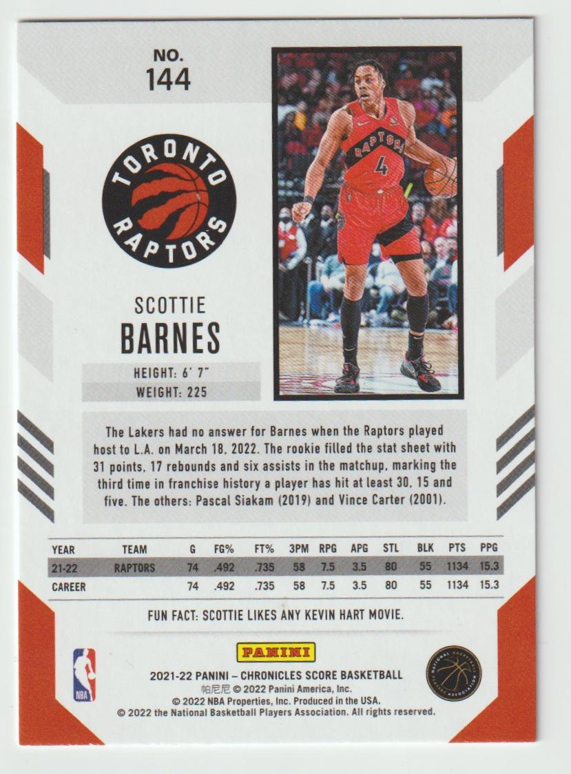 144 Scottie Barnes - Toronto Raptors