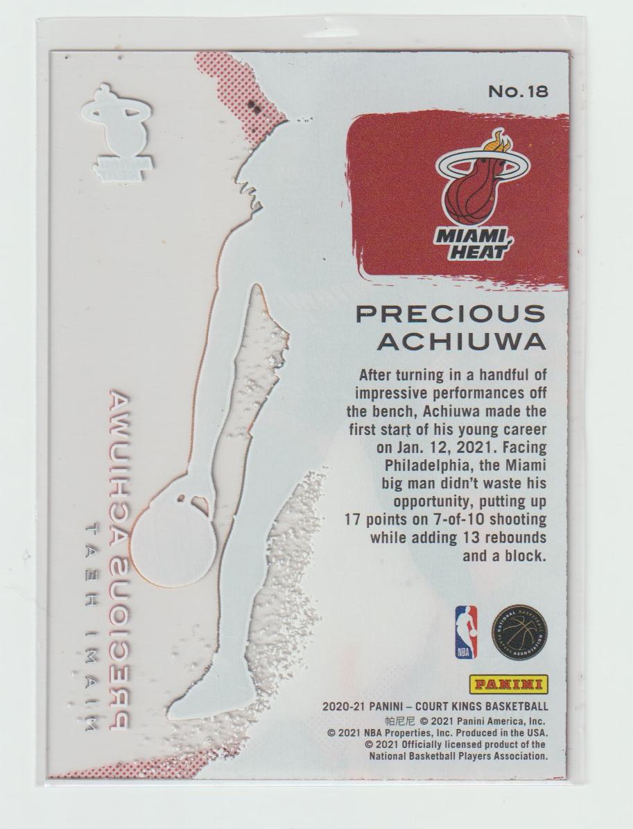 Acetate Rookies 18 Precious Achiuwa Miami Heat