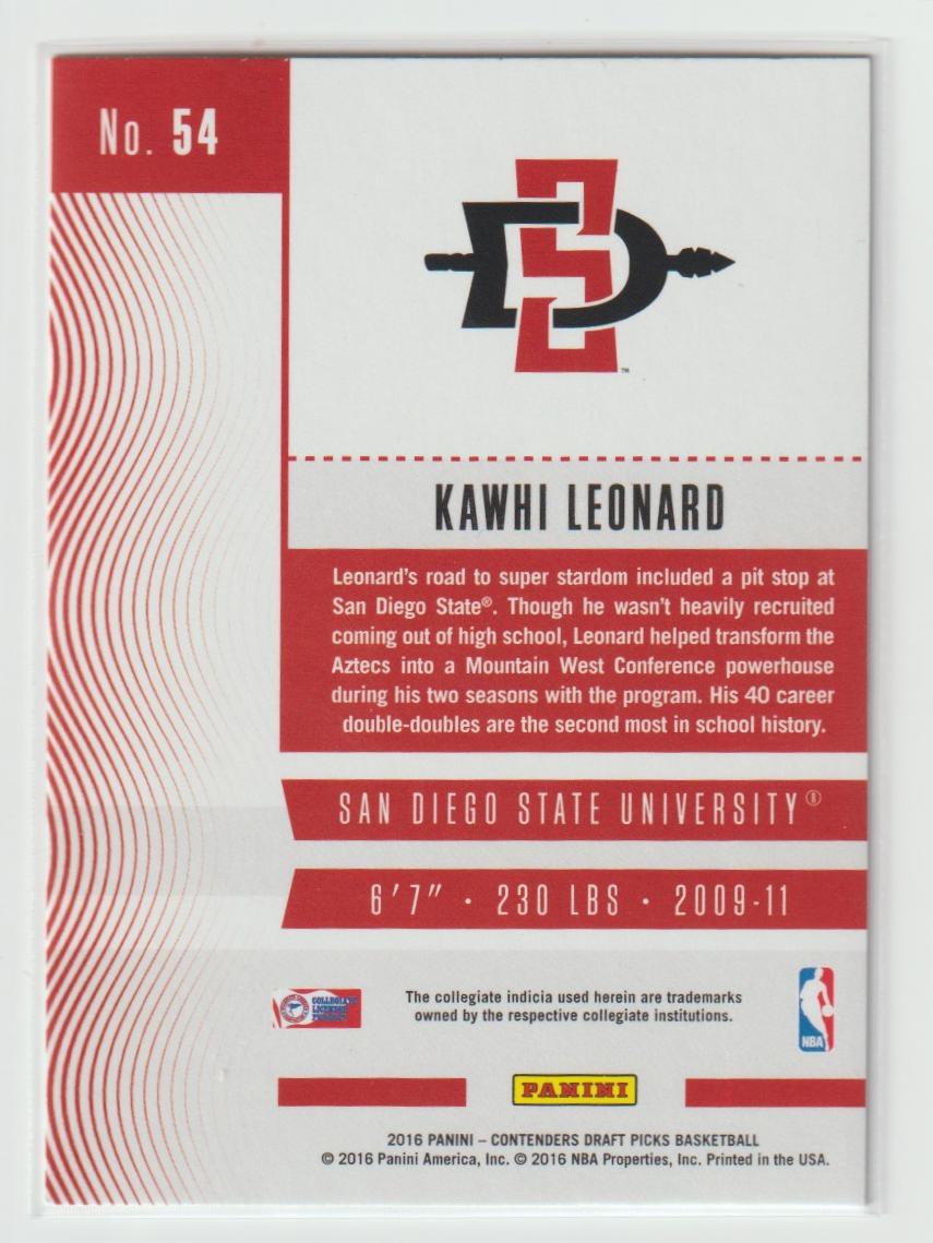 054 Kawhi Leonard - San Diego State Aztecs