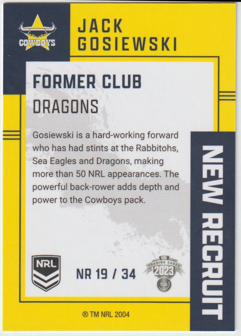 NR 19 / 34 COWBOYS JACK GOSIEWSKI