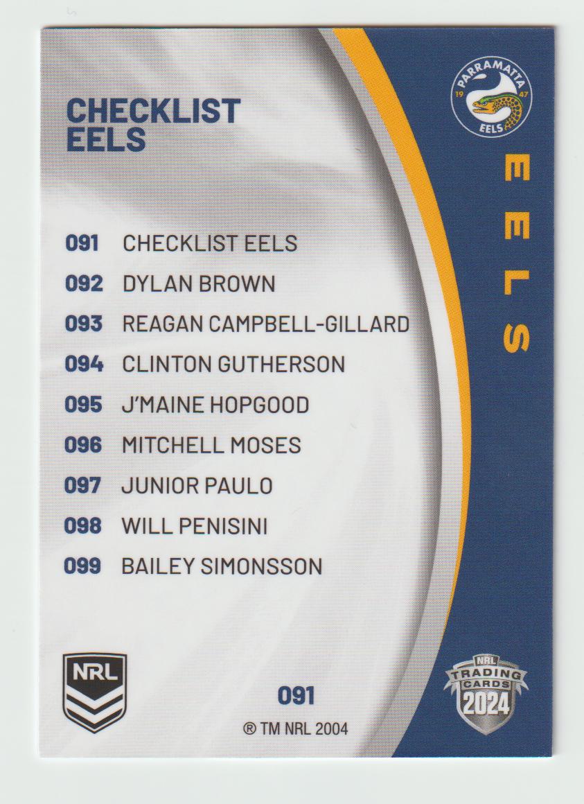 091 EELS CHECKLIST