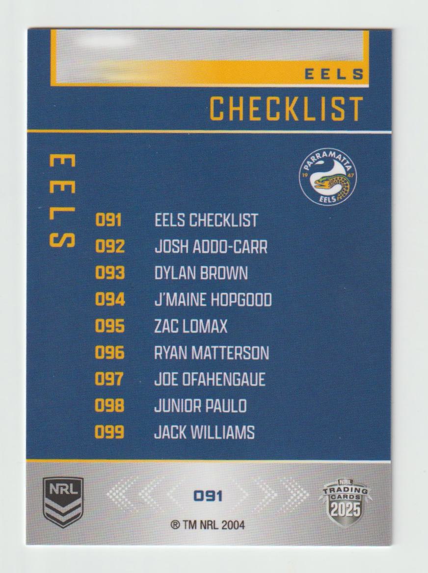 091 EELS CHECKLIST