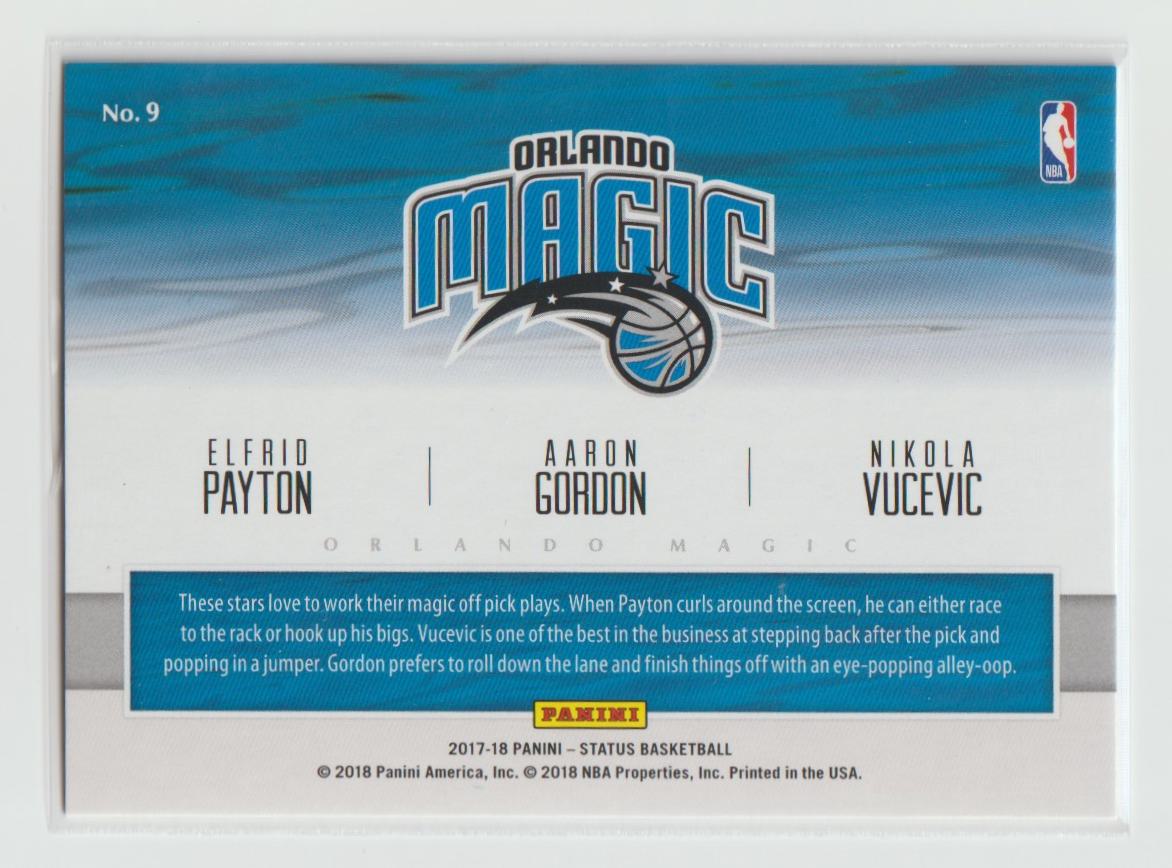 Factions 9 Nikola Vucevic, Aaron Gordon, Elfrid Payton - Orlando Magic Red 1/299
