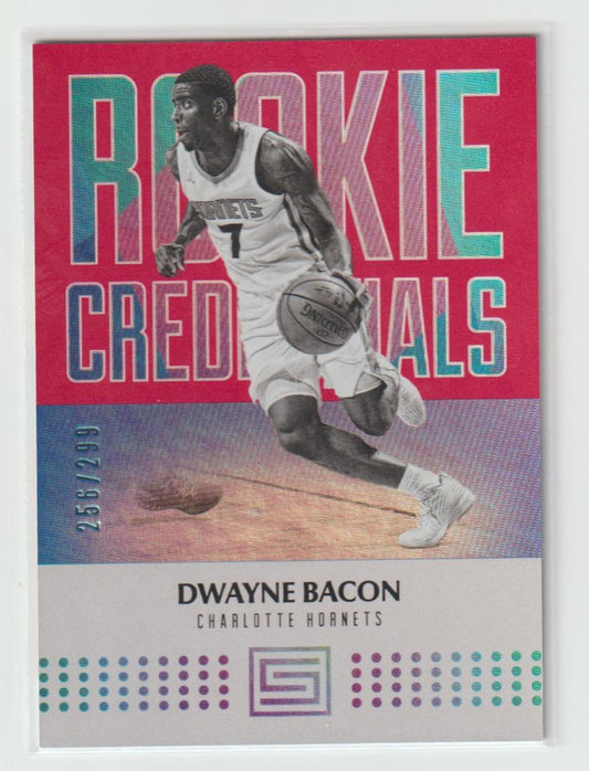 Rookie Credentials 4 Dwayne Bacon - Charlotte Hornets Red 256/299