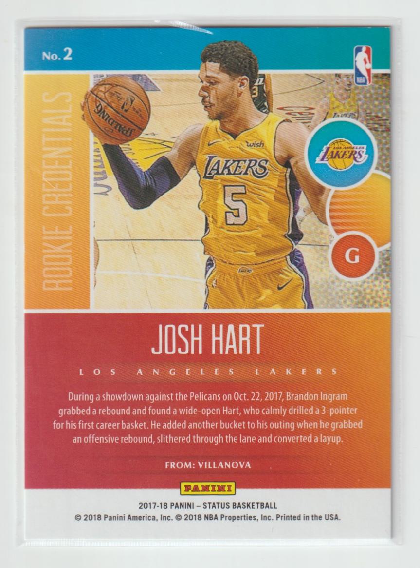 Rookie Credentials 2 Josh Hart - Los Angeles Lakers Purple 68/149