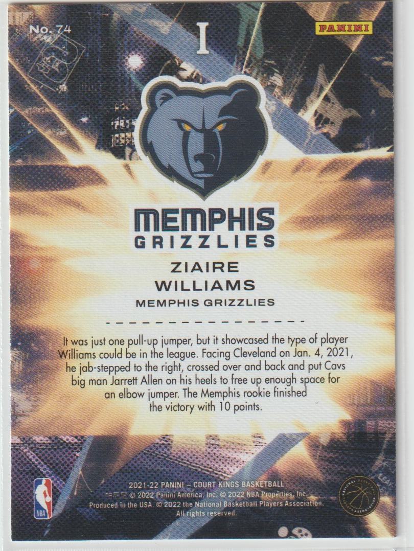 074 Ziaire Williams - Memphis Grizzlies Rookies I