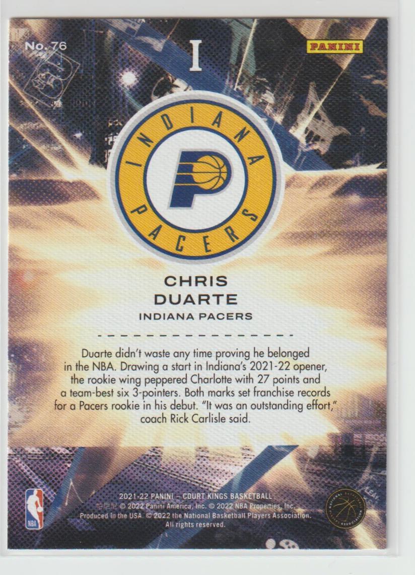 076 Chris Duarte - Indiana Pacers Rookies I