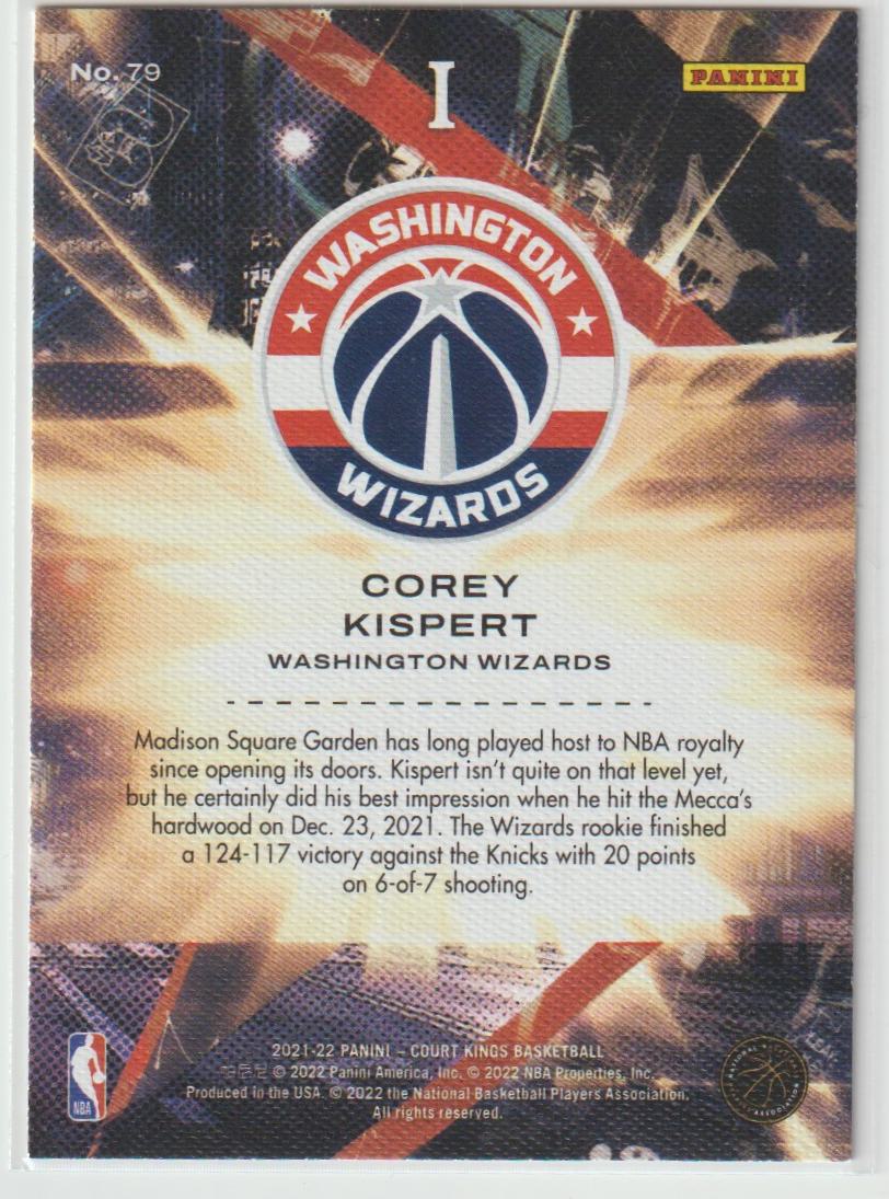 079 Corey Kispert - Washington Wizards Rookies I