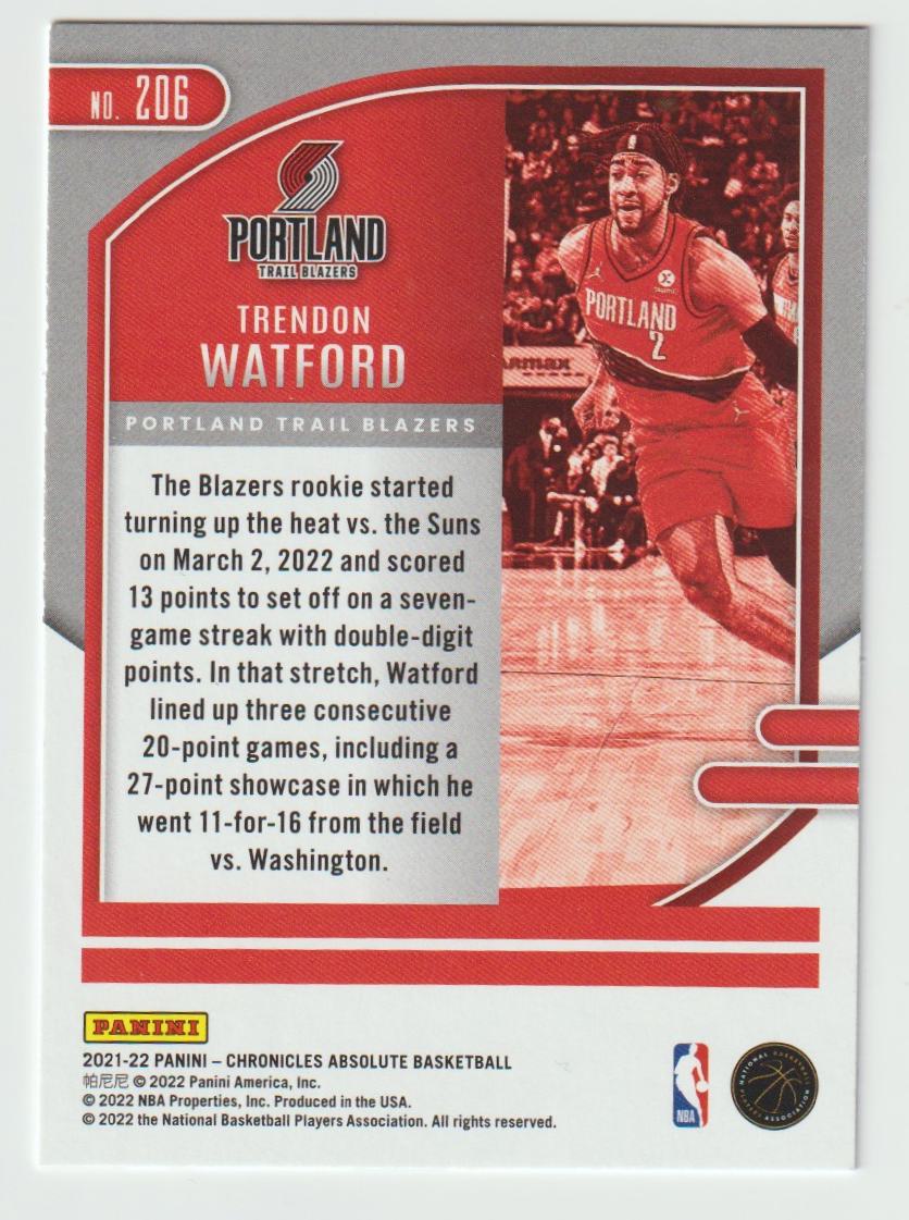 206 Trendon Watford - Portland Trail Blazers Green