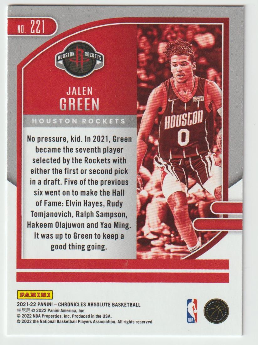 221 Jalen Green - Houston Rockets Green