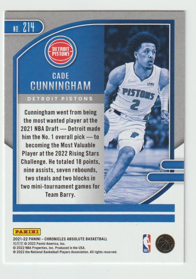 214 Cade Cunningham - Detroit Pistons Green