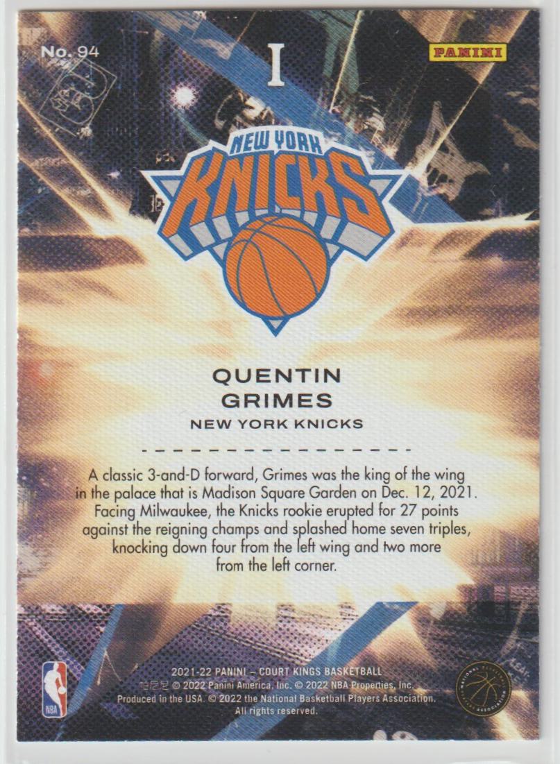 094 Quentin Grimes - New York Knicks Rookies I