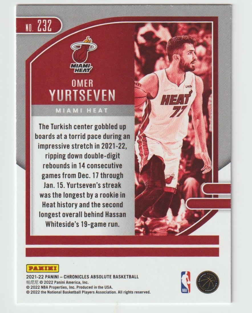 232 Omer Yurtseven - Miami Heat Green