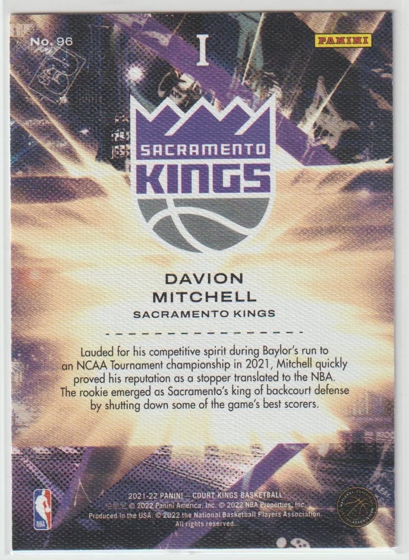 096 Davion Mitchell - Sacramento Kings Rookies I