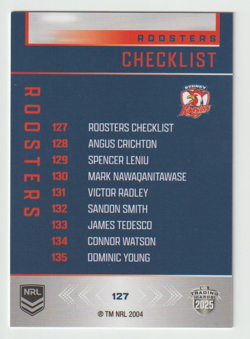 127 ROOSTERS CHECKLIST